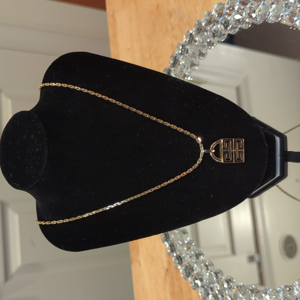 Givenchy Gold Tone Pendant Necklace